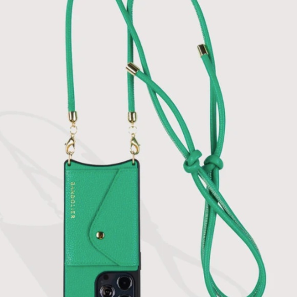 Julian Pebble Leather Crossbody Bandolier - Green/Gold - Picture 3 of 3